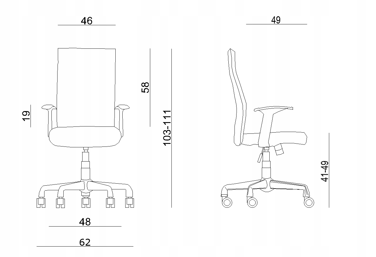 Fotel obrotowy Unique BLACK ON BLACK TKANINA NL Marka Unique