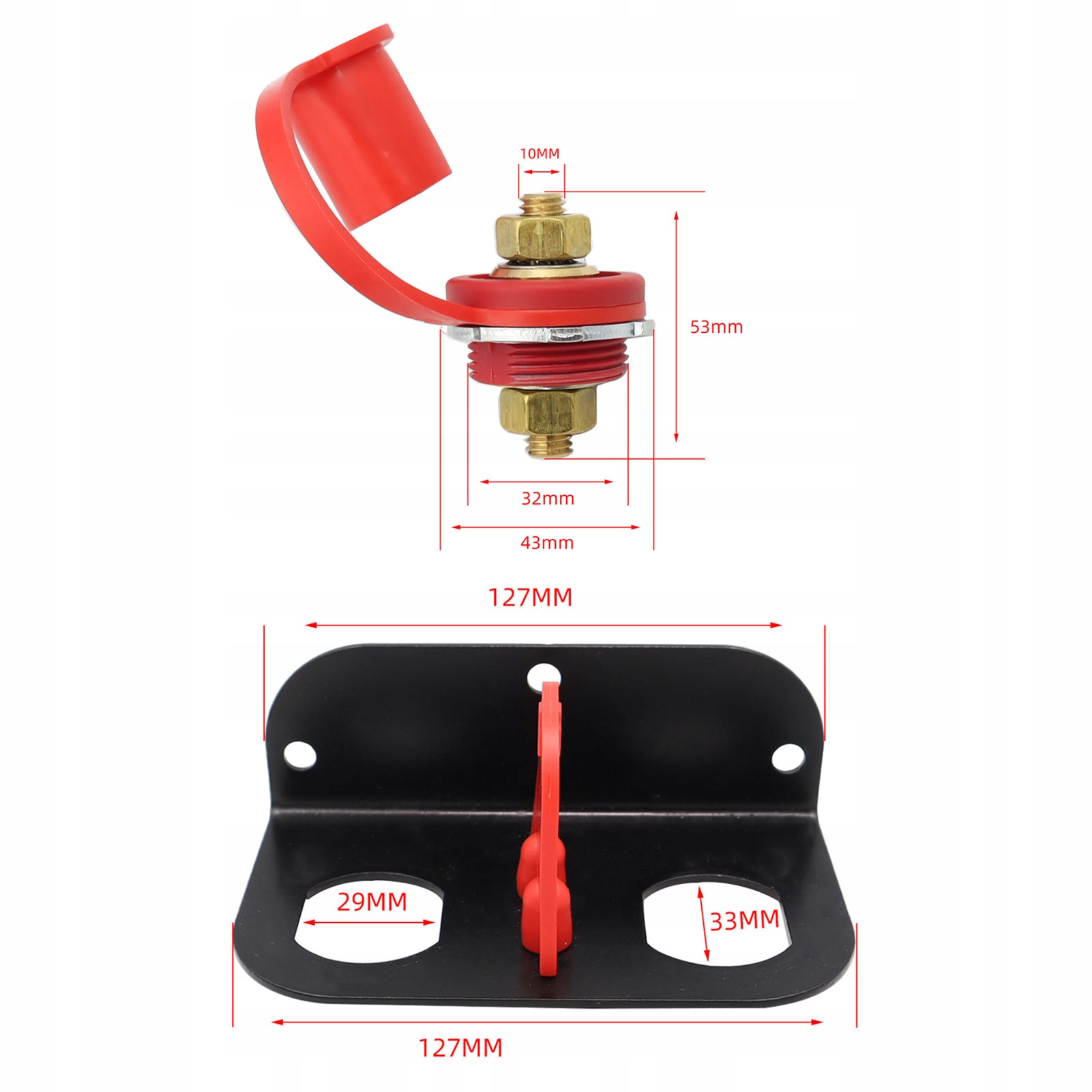 KLEMY DO AKUMULATORA SAMOCHODOWEGO M10X2 DLA CIĘŻARÓWEK UTV ATV RV CIĄGNIK Producent części Inny