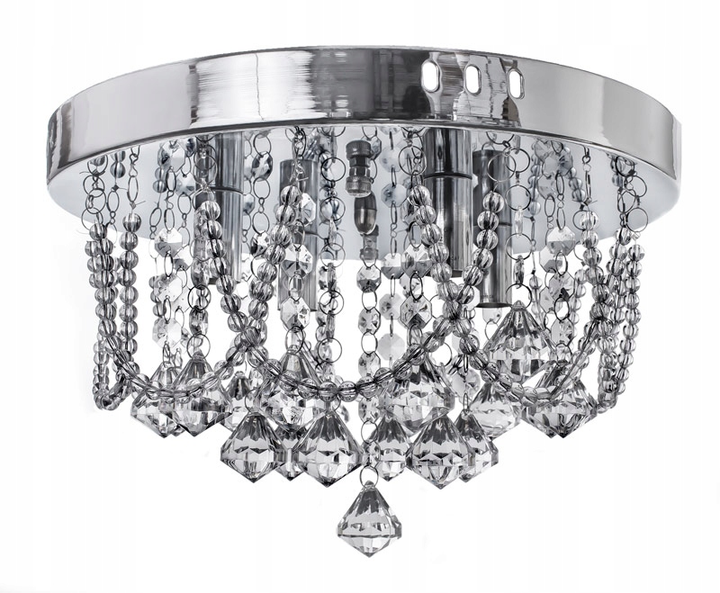 

Srebrny glamour kryształowy żyrandol lampa wisząca
