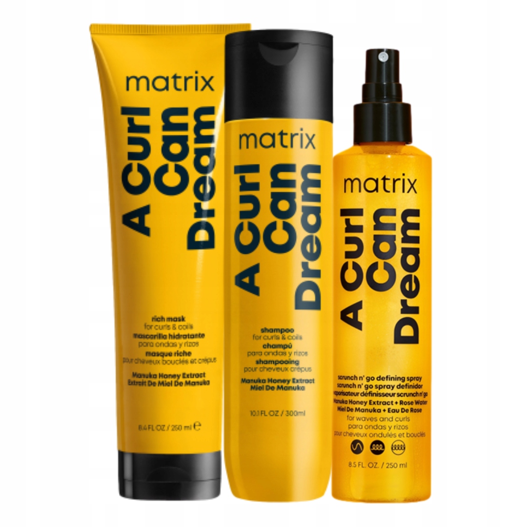Matrix A Curl Can Dream Szampon, Maska, Spray do włosów kręconych 250ml