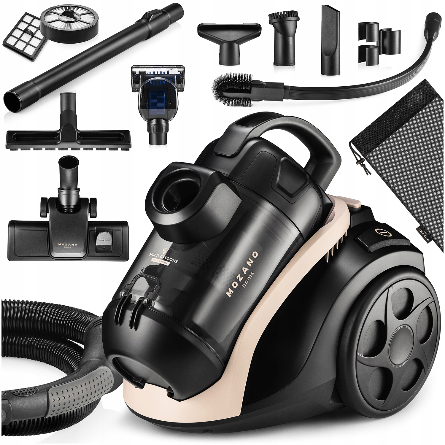 Odkurzacz Bezworkowy 4000W Cyklonowy Turboszczotka Filtr Hepa 15w1 Mozano