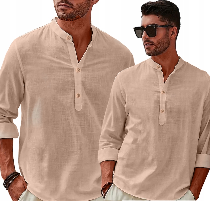 Pánská košile Stojka Casual Bavlněná regular fit Prodyšná na léto