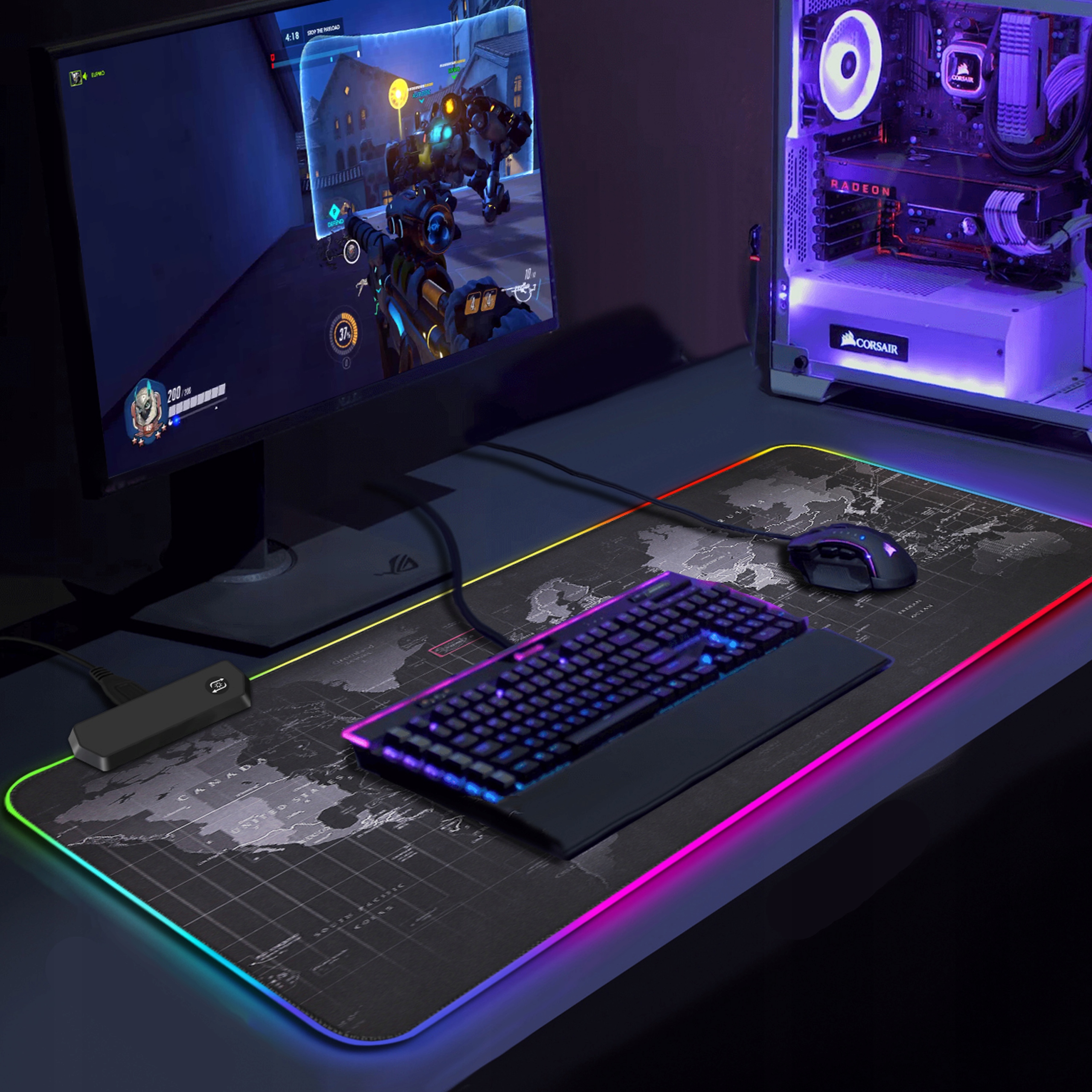 PODŚWIETLANA PODKŁADKA GAMINGOWA POD MYSZ LED XXL Marka Retoo