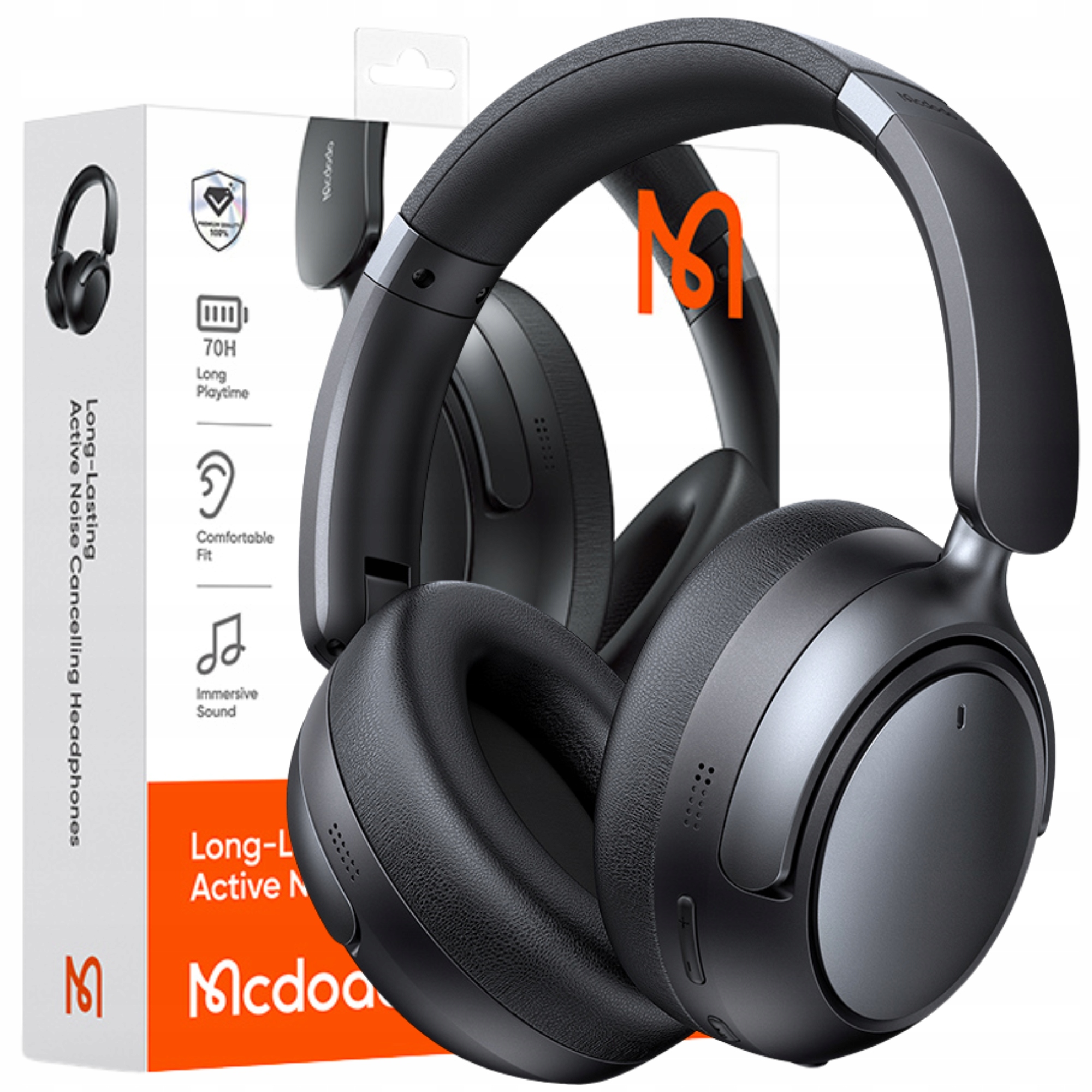 Mcdodo Bezdrátová Sluchátka Do Uší Bluetooth S Mikrofonem Anc, Černá