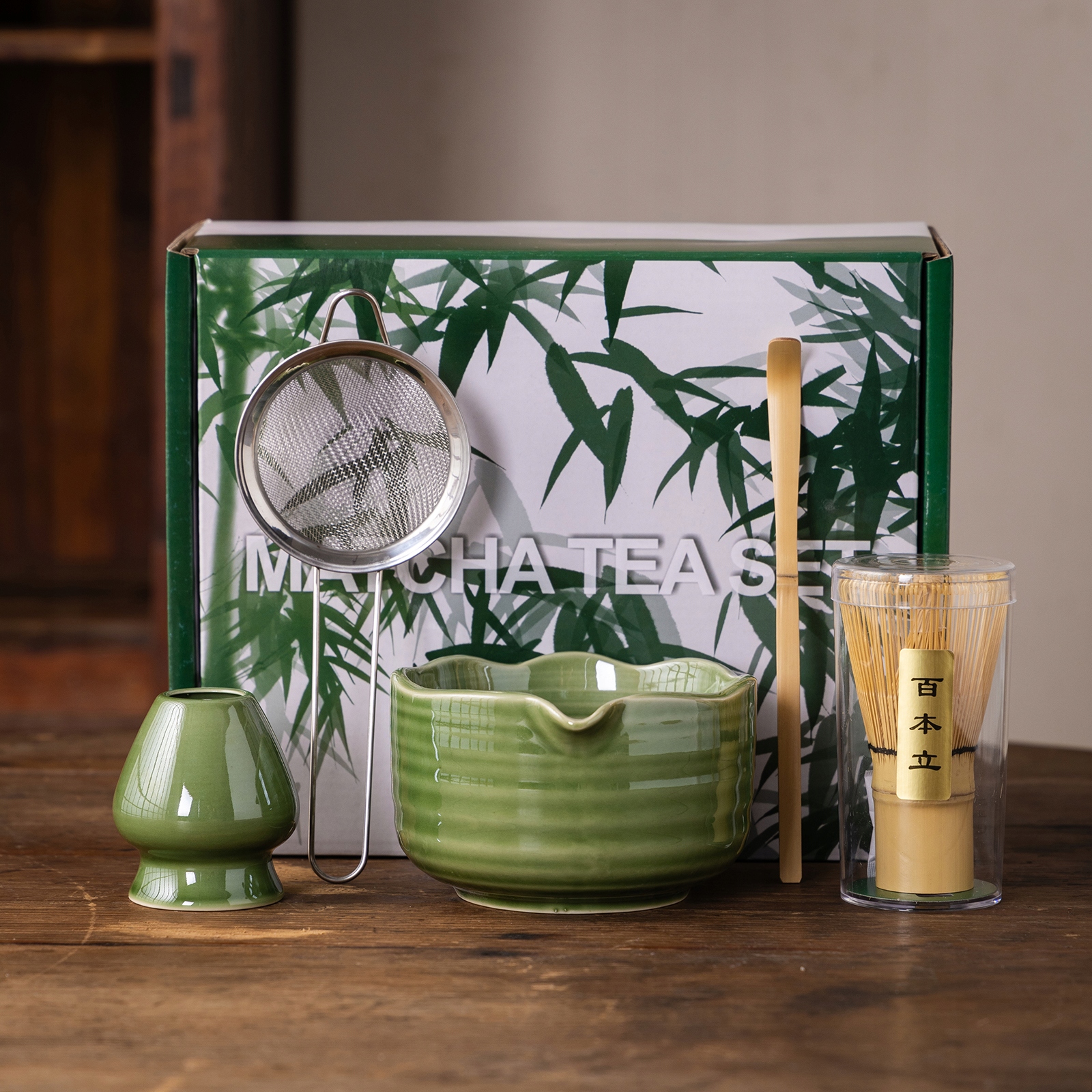 Levně Nekit Startovací Sada Matcha Tradiční A Šálek tmavě zelená