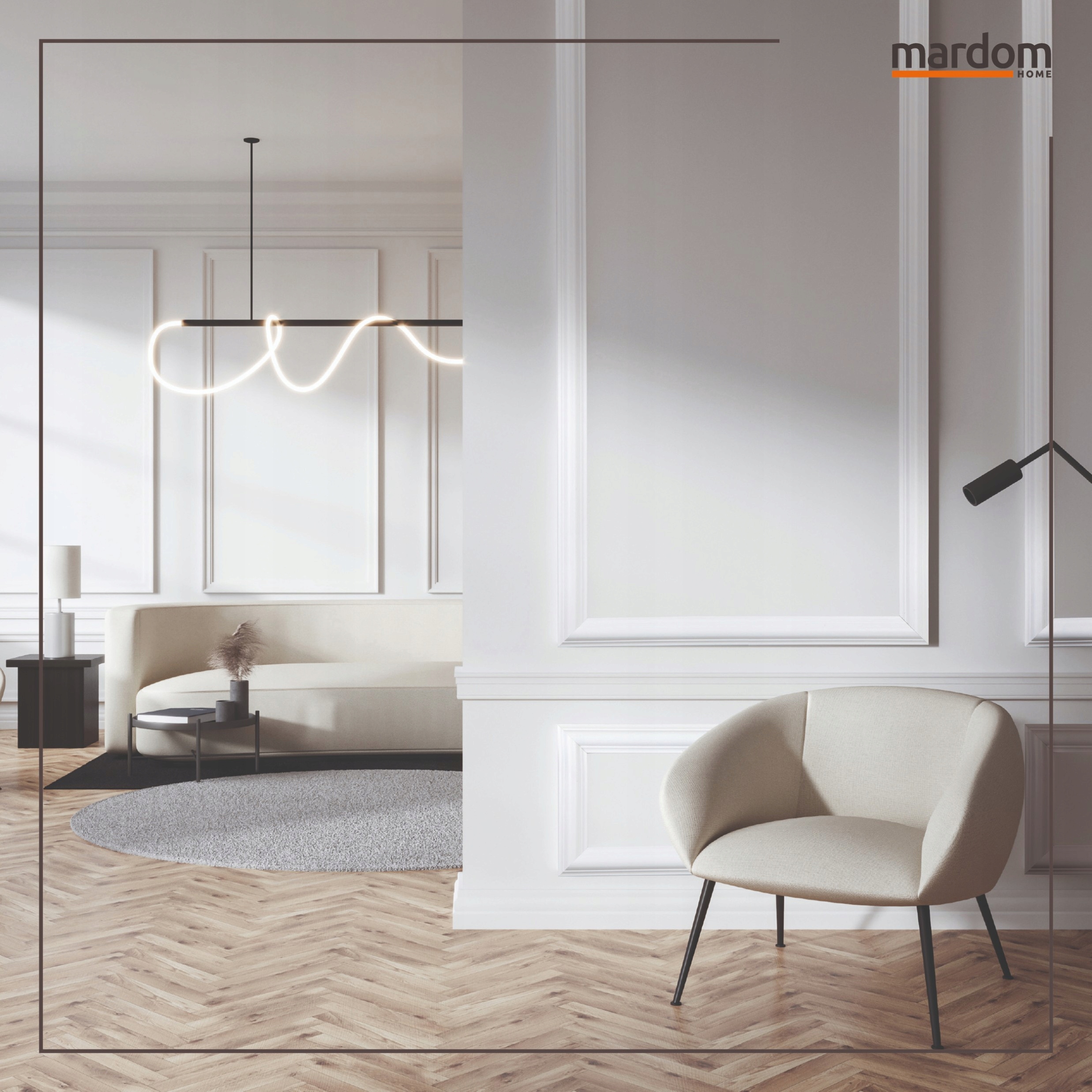 LISTWA ŚCIENNA DEKORACYJNA 4 cm SZTUKATERIA TWARDA BIAŁA MARDOM LS-40 2m Marka Mardom