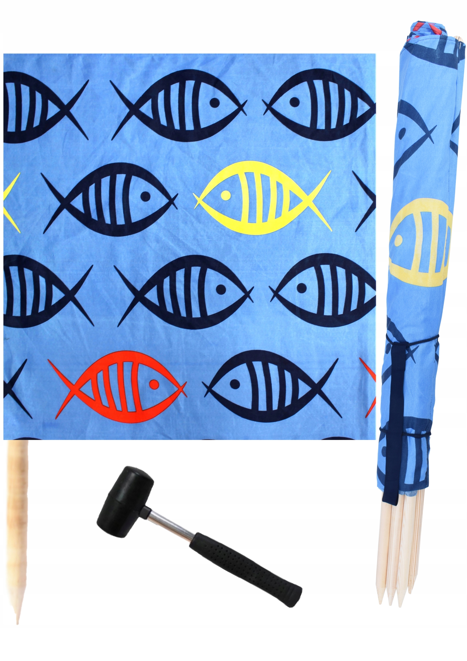 Paraván Plážový Rybičky 12 M Kladivo, Silný, Silný Polský Výrobce