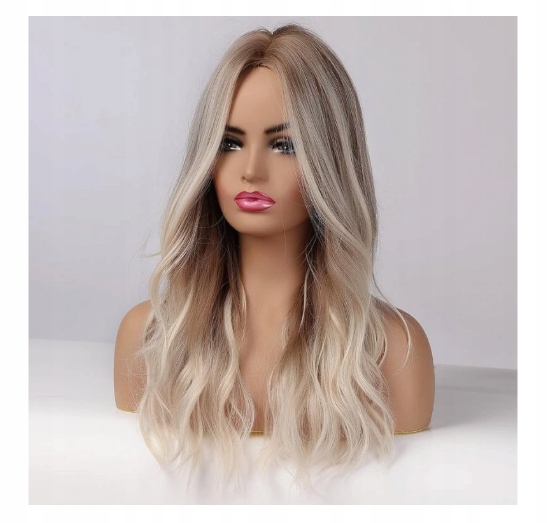 Paruka Emmor Vlnitá syntetická paruka Ombre Medový blond 60 cm