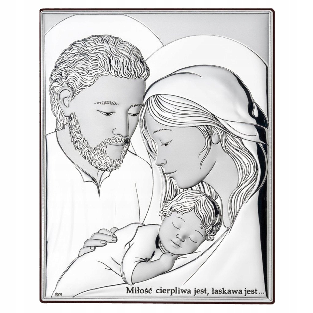 Strieborný obraz Svätá rodina Gravírovanie Zadarmo DS25/2X