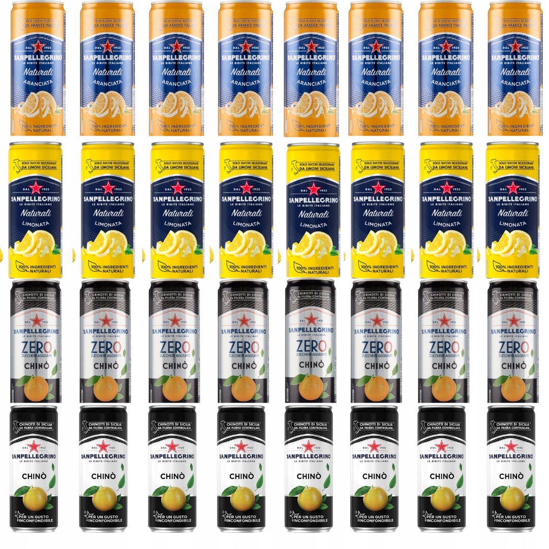 Sycené nápoje Aranciata Natural plechovka 32x330 ml San pellegrino bez kauce