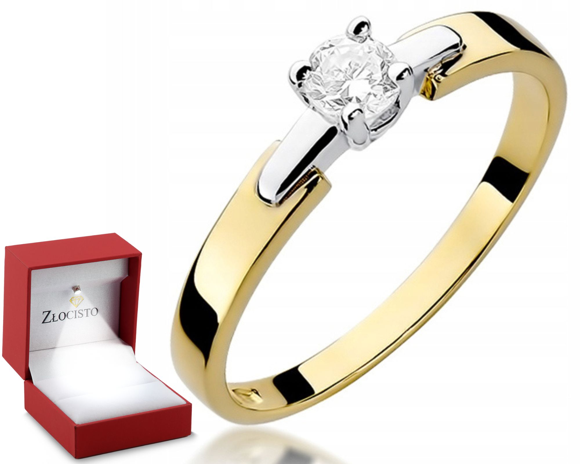 Zlatý prstýnek s Diamantem 0,20 ct Obchod Gravírování