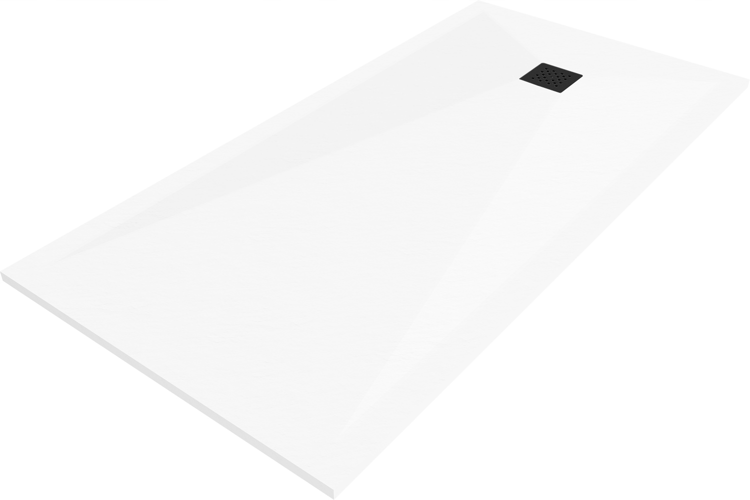 Mexen Stone+ Brodzik Kompozytowy 180 x 90 CM Biały Maskownica Czarna