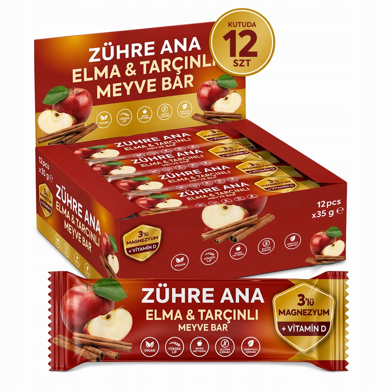 Ovocná tyčinka jablko skořice hořčík vitamín D 35 g přírodní