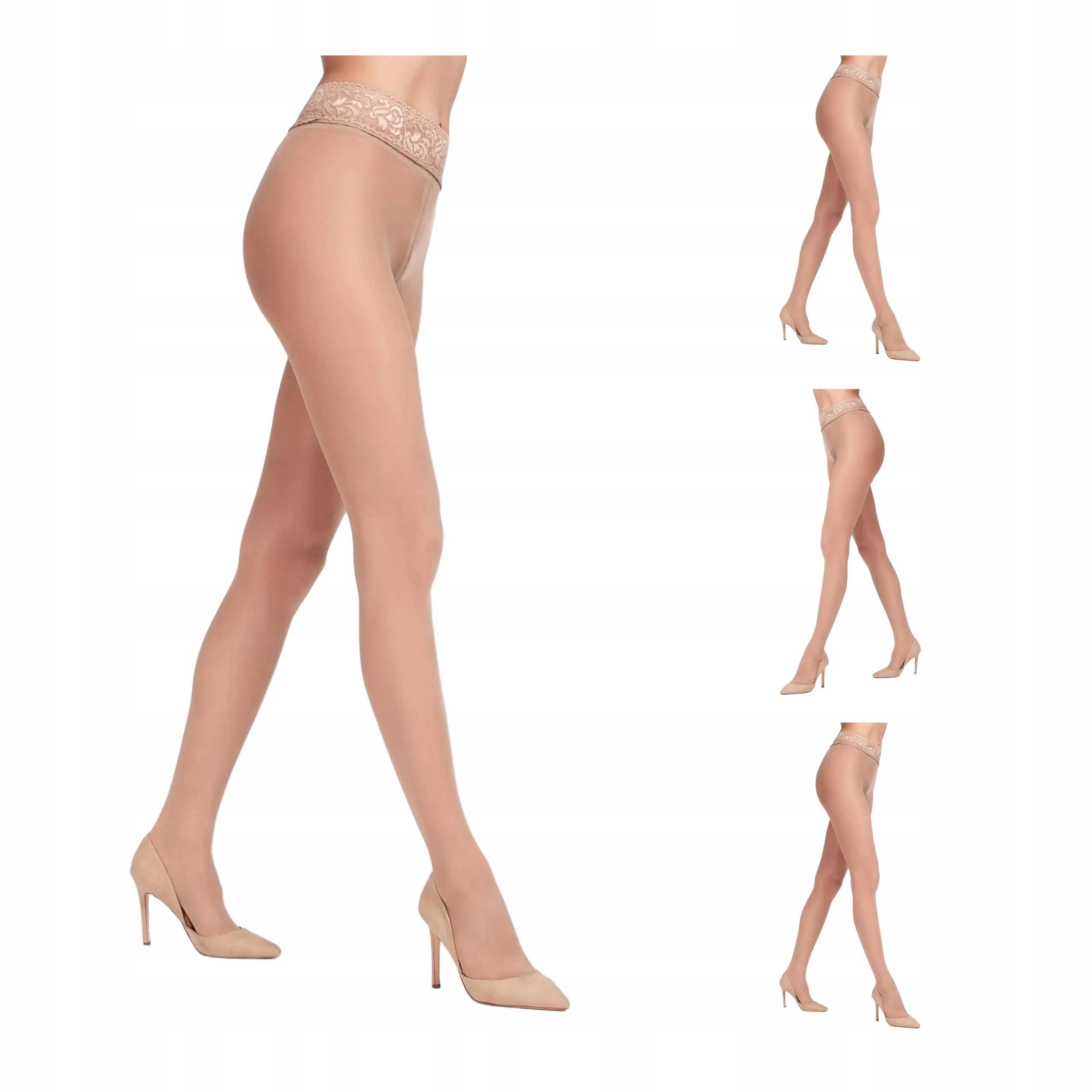 4 páry Punčocháče 20 den bez kalhotek 4x Natural 2-S