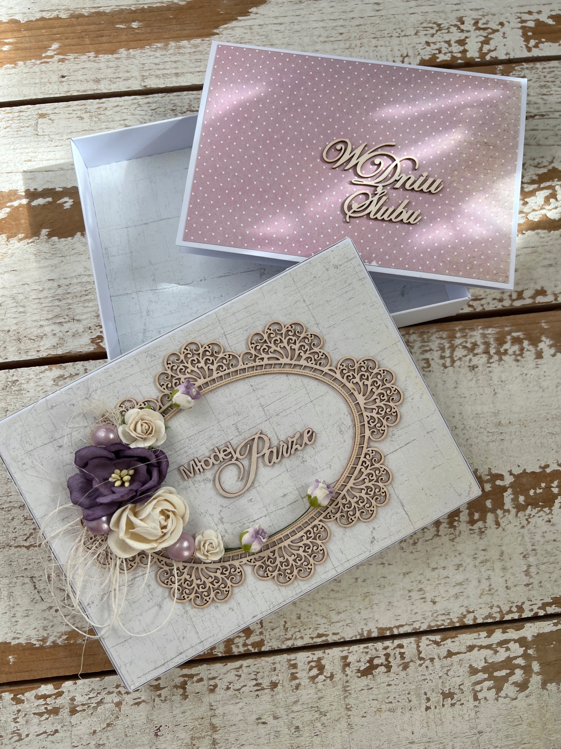 Květinové svatební přání s krabičkou na peníze