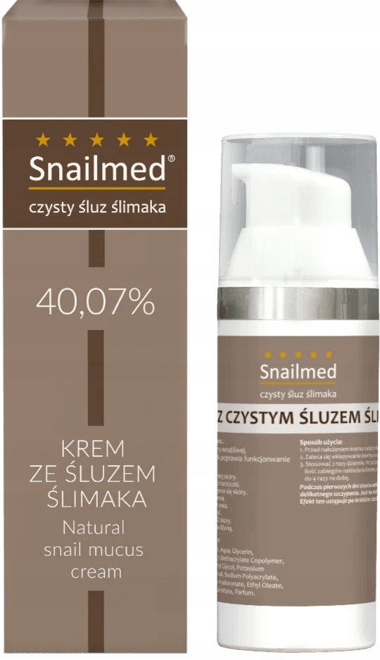 Snailmed Przeciwstarzeniowy krem modelujący śluz ślimaka kwas hialuron 30ml