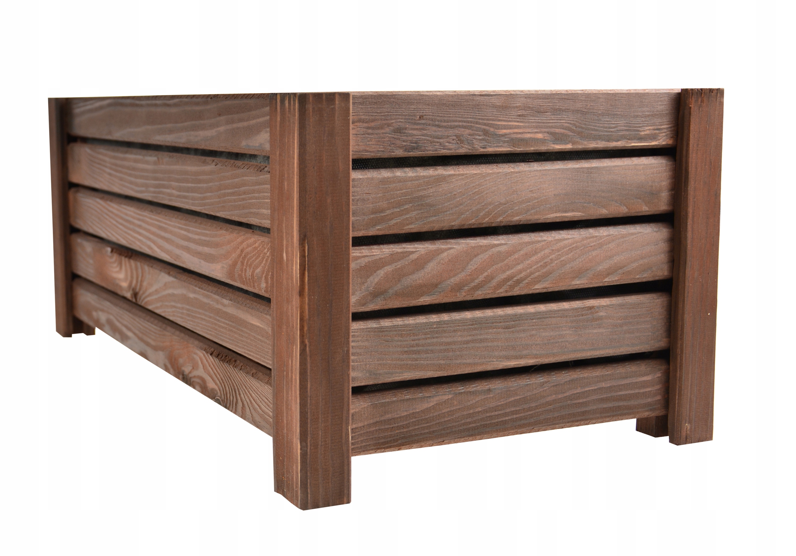 Drewniana Donica Ogrodowa na taras Skrzynka Ciemny Brąz 60x33x25 cm