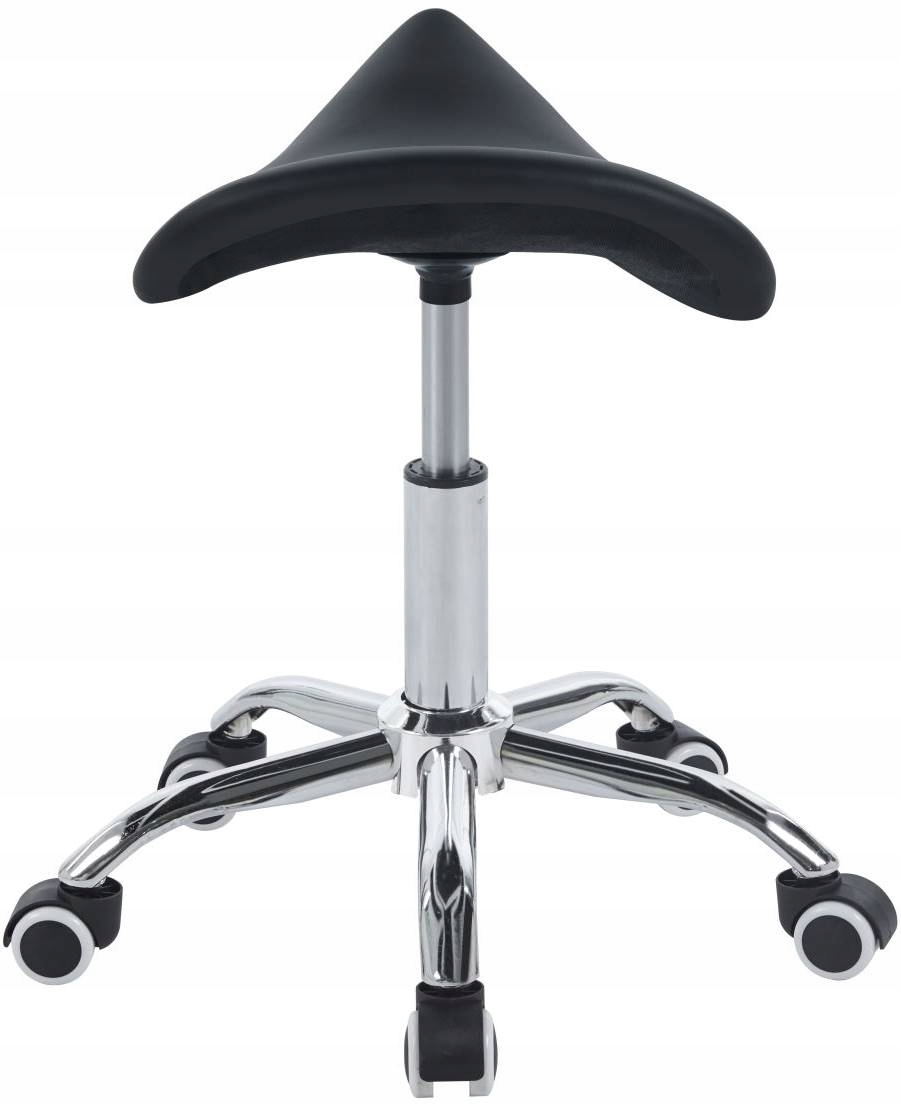 Taboret Kosmetyczny ChromeX Czarny Obrotowy – Ekoskóra, Medyczny, Do Salonu