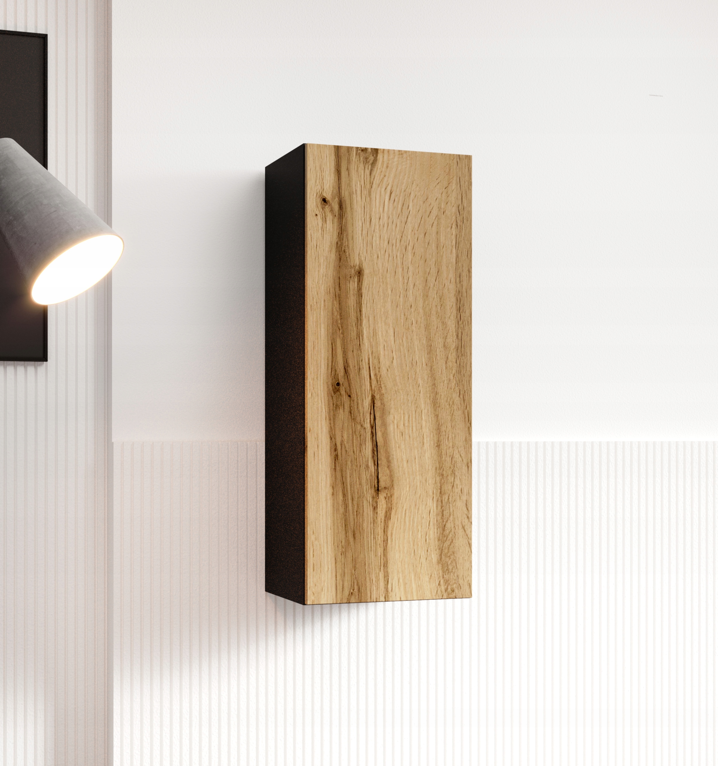 Witryna VIGO '90' pełna czarny/ dąb wotan - Cama Meble Kod producenta WIT-VI90p-cz/w