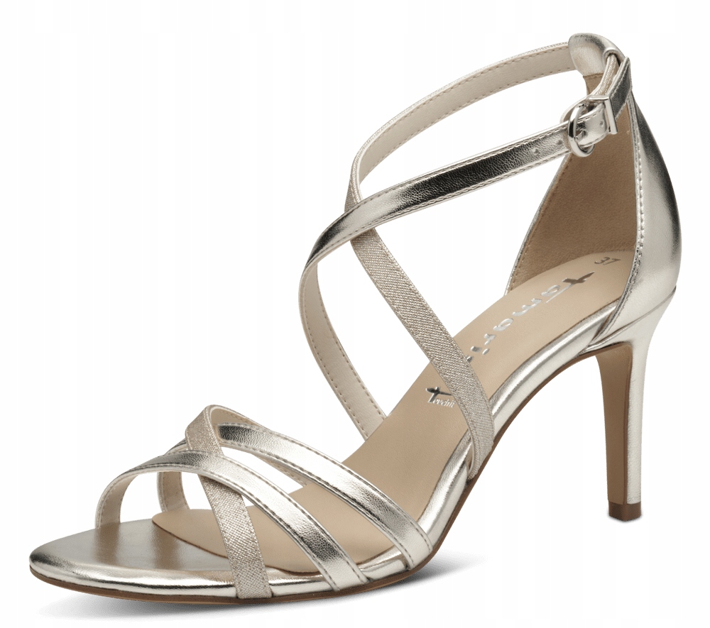 Tamaris 1-28382-42 vel.37 stříbrné elegantní podpatkové sandály Touch It