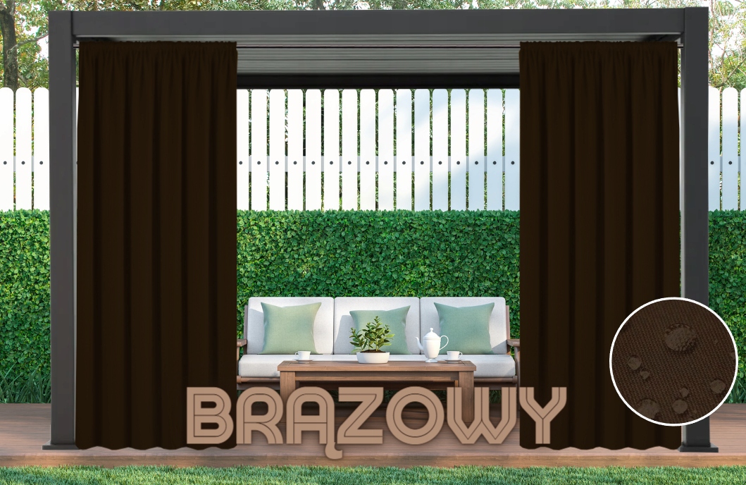 ZASŁONA WODOODPORNA 155x240 OGRODOWA KURTYNA ZEWNĘTRZNA NA TARAS PERGOLE Szerokość 1.55 m