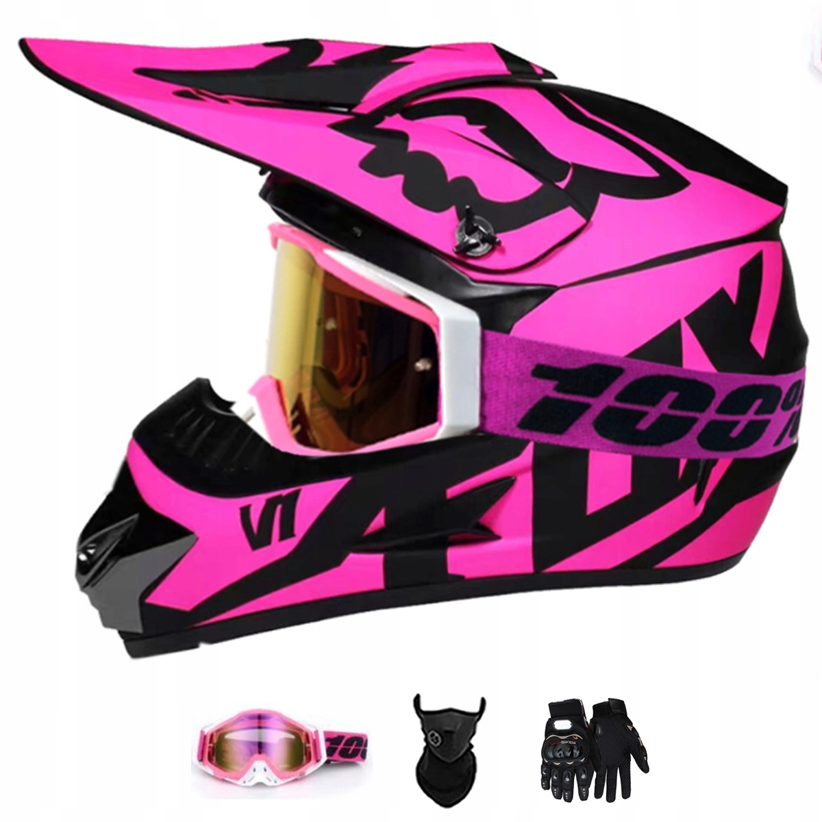 Motocyklová Přilba Lehká Enduro Quada Brýle Rukavice Maska S