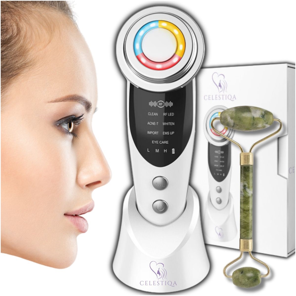 MEZOTERAPIA BEZIGŁOWA MASAŻER 7w1 EMS DO TWARZY LIFTING URZĄDZENIE DO MASAŻ