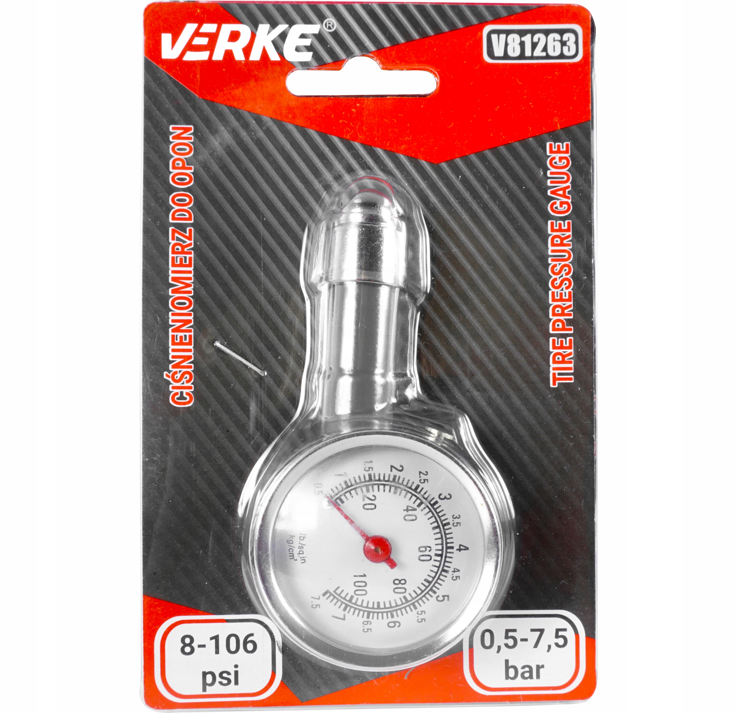 CIŚNIENIOMIERZ DO OPON MIERNIK CIŚNIENIA OPON KÓŁ OPONACH KOŁACH MANOMETREM Marka Verke