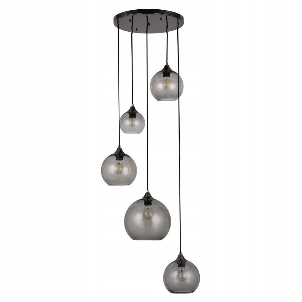 Päťbodová dymová závesná lampa s guľkami nad stolom