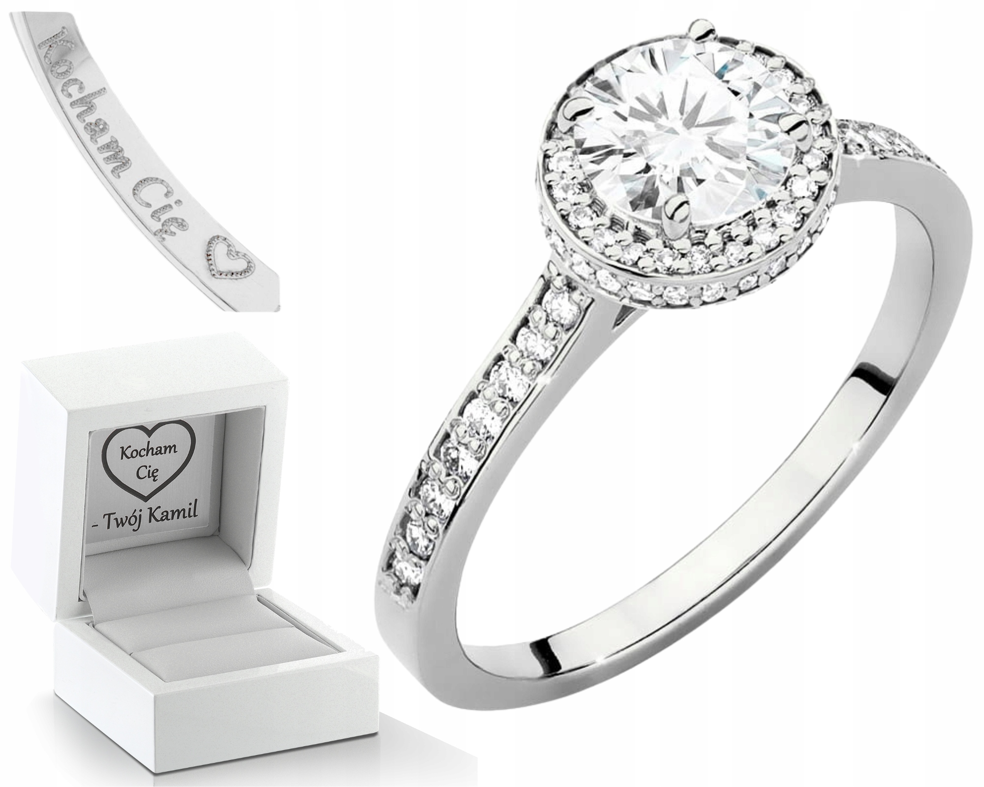 Bílé Zlato Prstýnek S Laboratorními Diamanty 585 Zlato Dárek