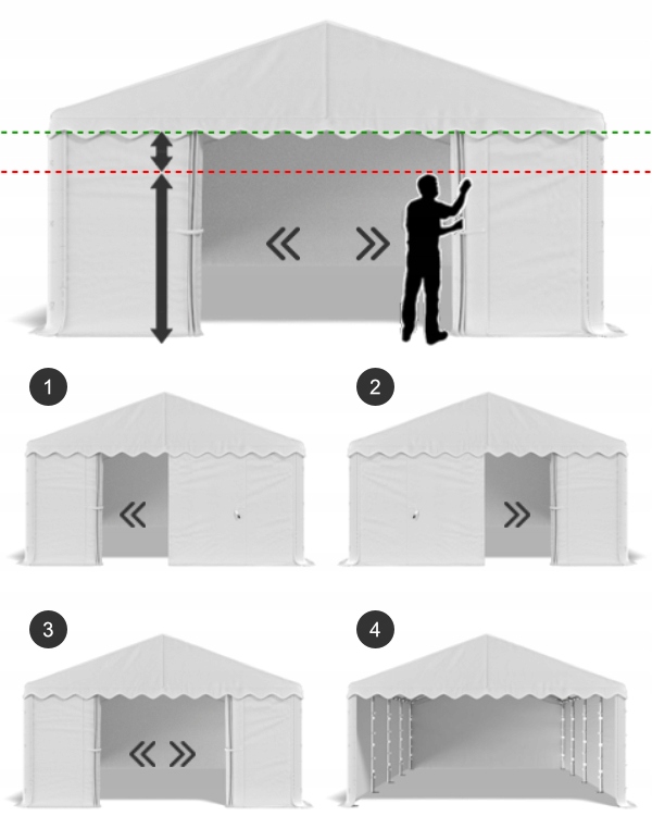 Namiot Pawilon Handlowy 5x8m Letni DAS 240 SF Typ namiot