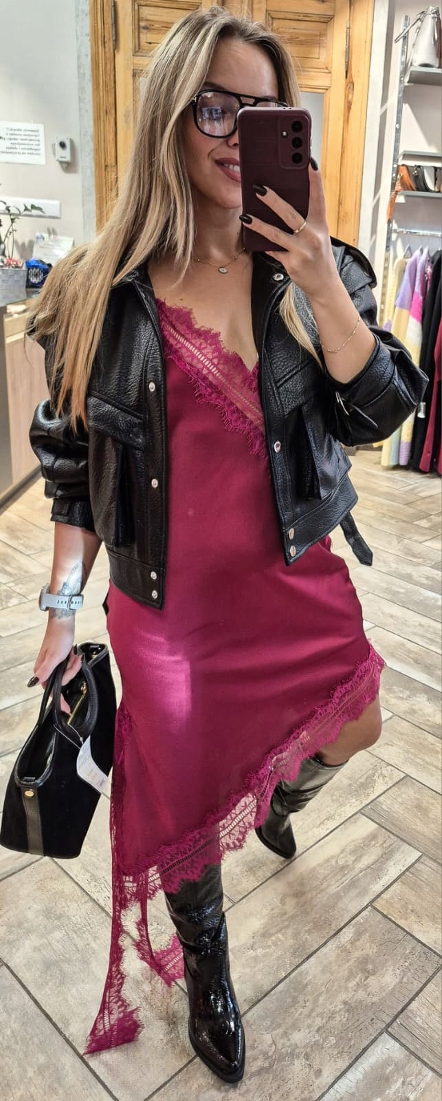 Virální Šaty S Krajkou Na Ramínkách, Bordó, Uni.