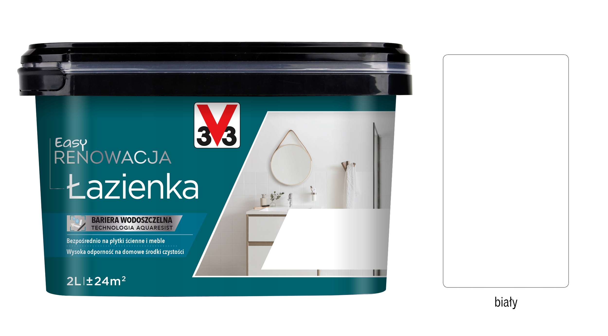 V33 Farba renovácia Kúpeľňa a dlaždice 2 L Biely satén