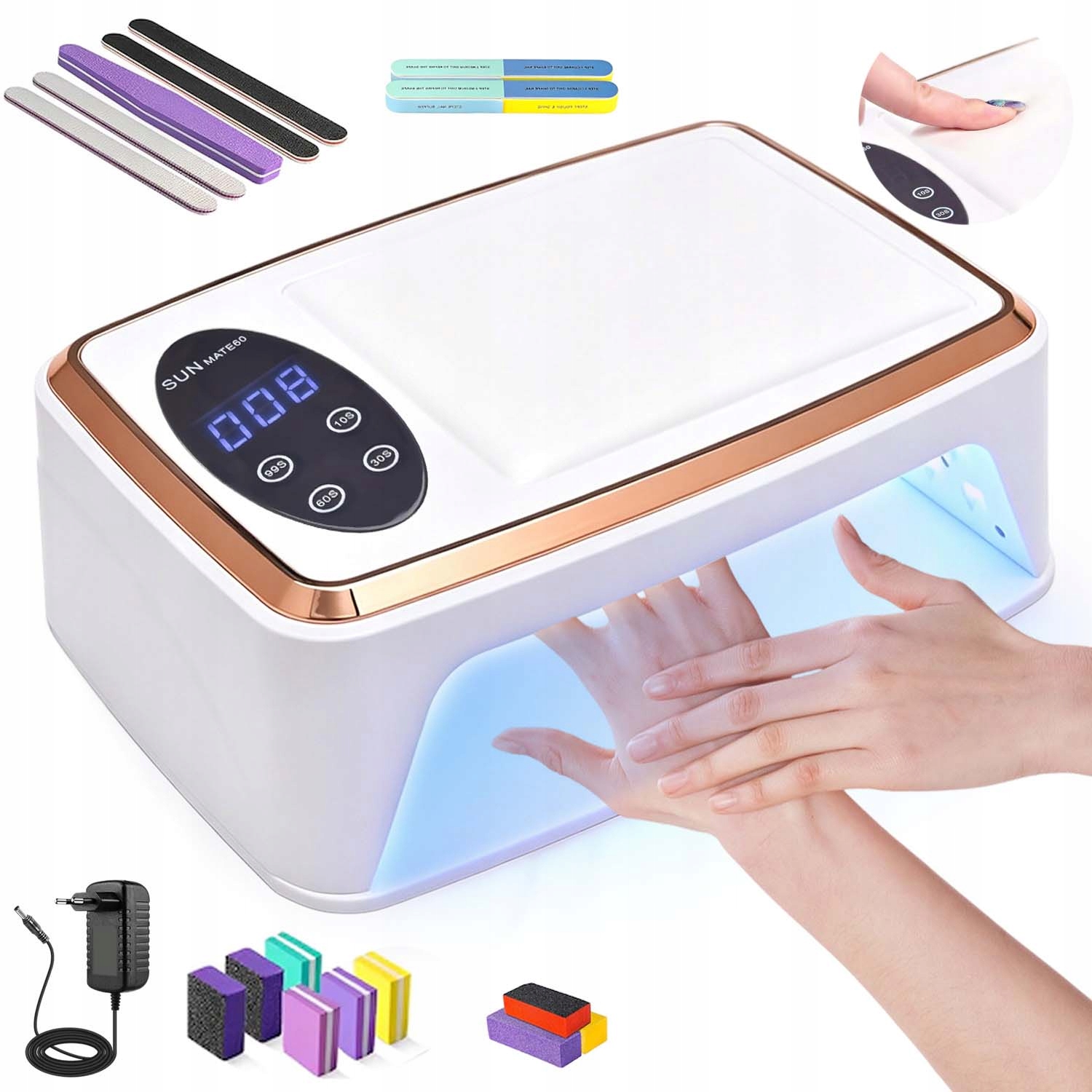 Uv Lampa Na Nehty Led Až 90 Diod Výkonná 4 Nastavení Časovače 16 Pilníků