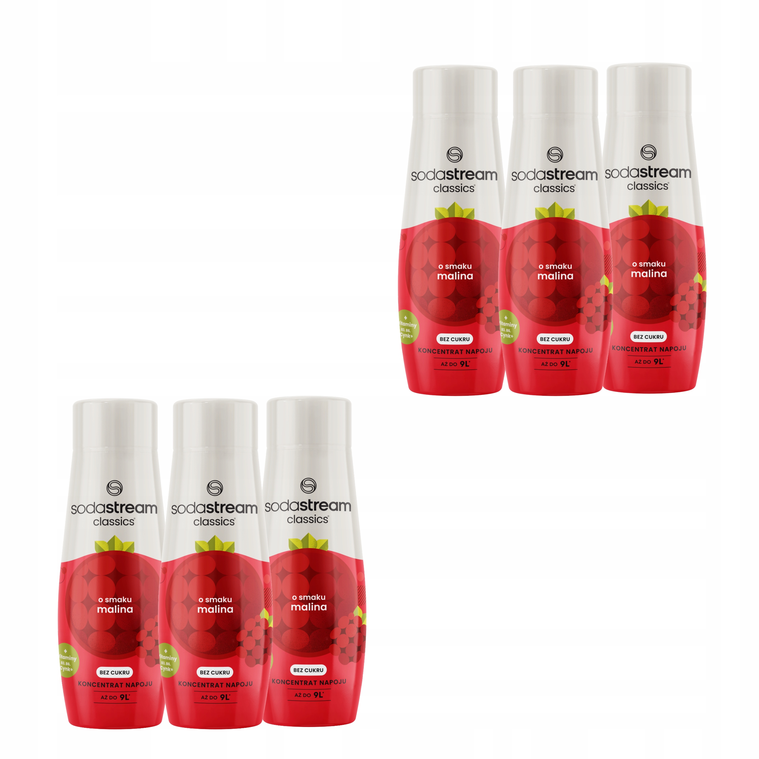 Levně 6 x Sirup SodaStream Malina bez cukru Ovocný koncentrát pro saturátor