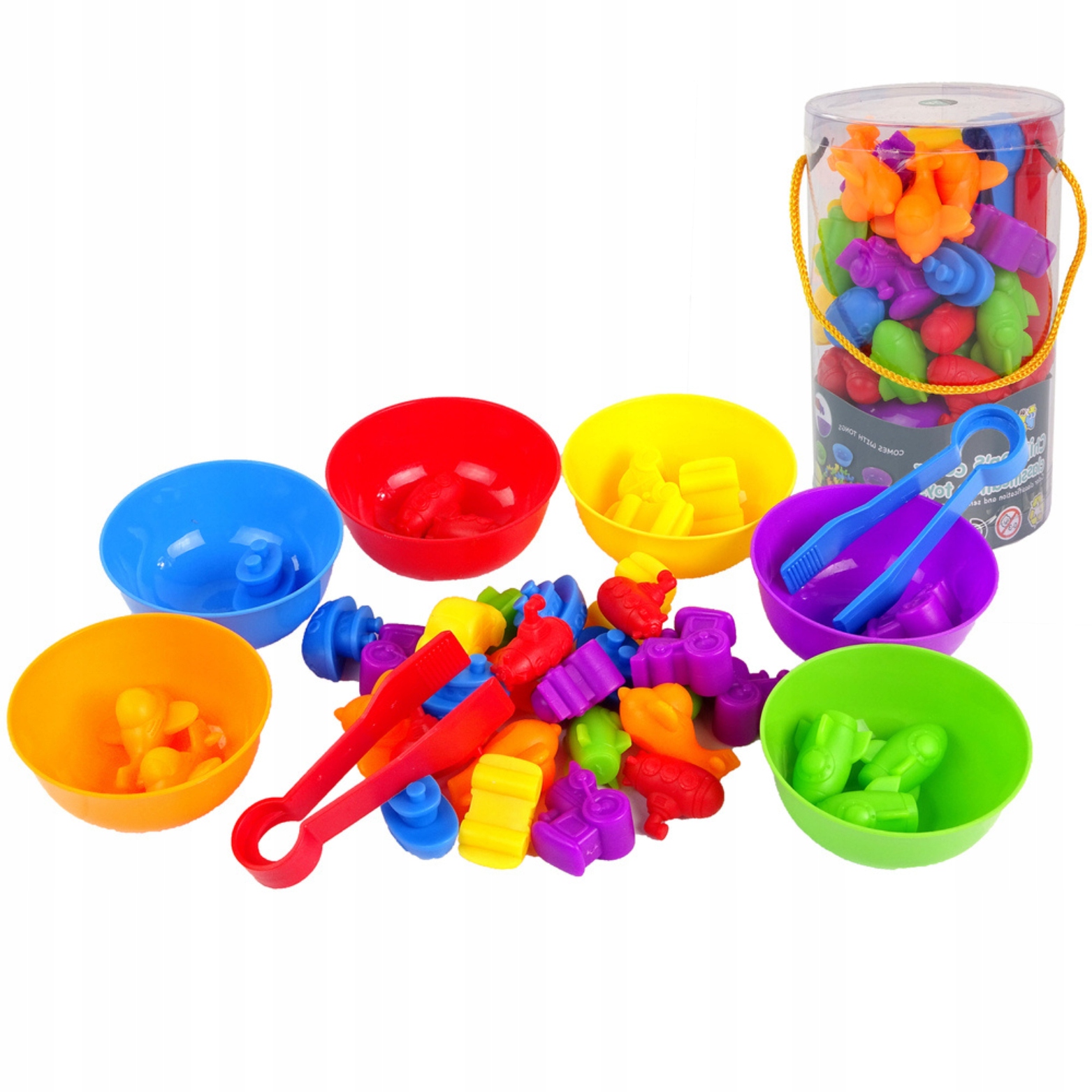 ZESTAW XXL DO NAUKI LICZENIA KOLORÓW CHWYTANIA MONTESSORI LOGIKA GRA SORTER EAN (GTIN) 5906112282028