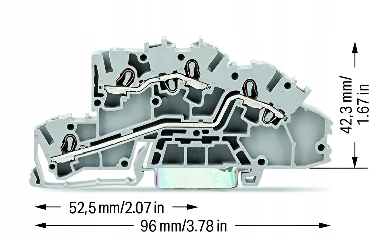 WAGO ZŁĄCZKA SZYNOWA 2-PIĘTROWA 2,5MM L/L SZARA EAN (GTIN) 4044918925594