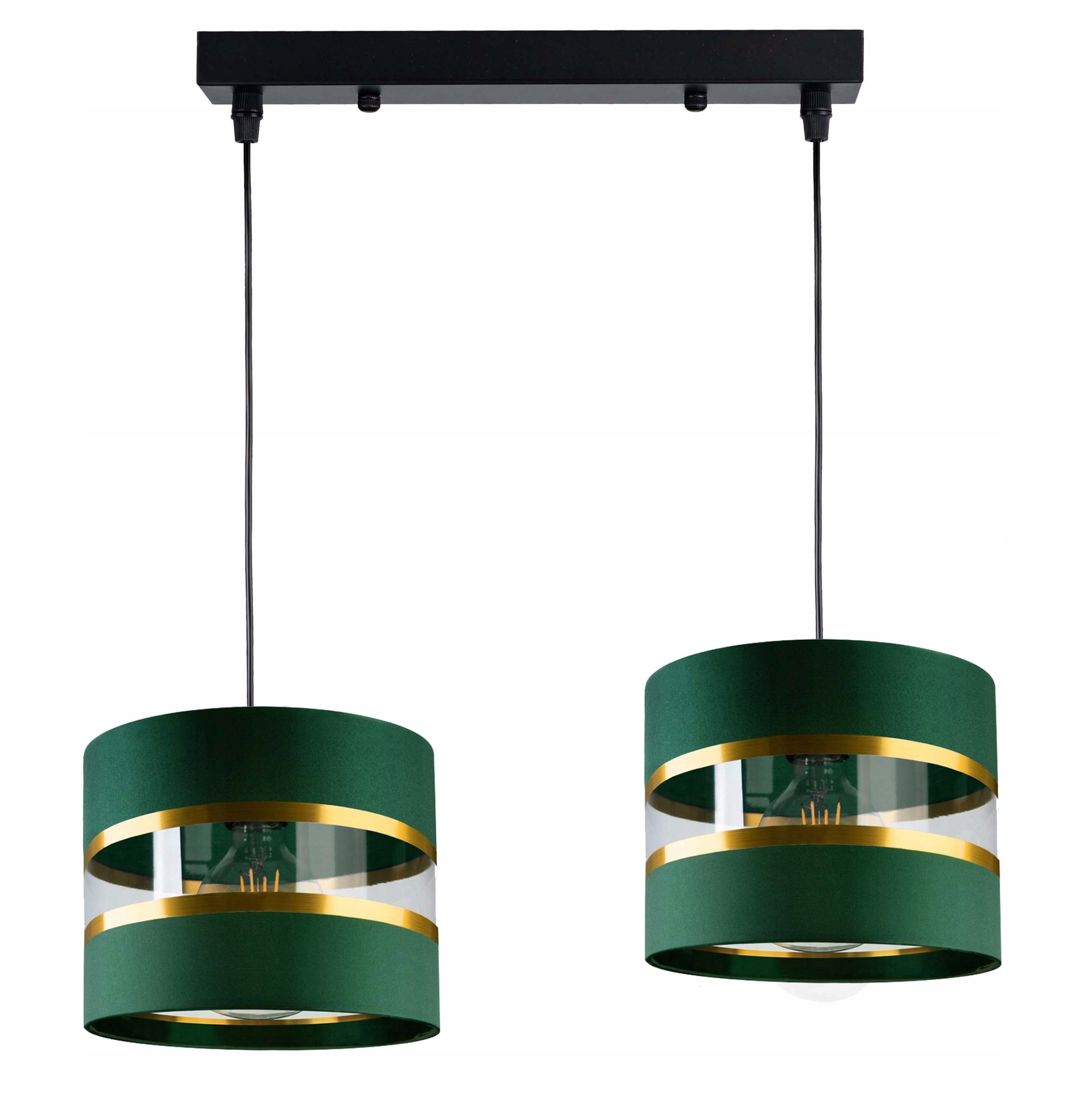 Závěsná Lampa Zwis lustrová Abažur Zelená 2xE27