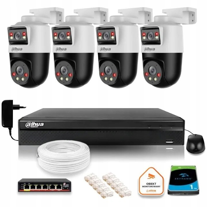 Sada na monitorovanie Ip 4x SDT2A200-2F-NB-A-PV 2mpx IR50 otočná