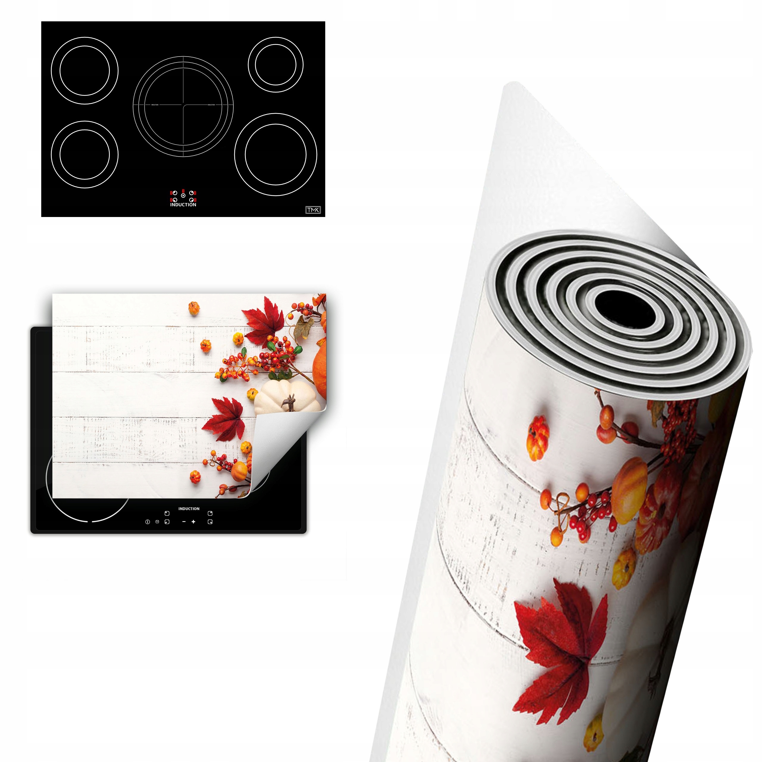 Vinylová Ochrana Na Indukci Pracovní Desky 80x52 podzim dřevo