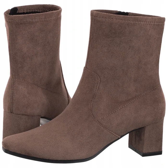 Dámské kožené boty Kotníkové Boty Caprice Hnědé 9-25354 Cafe Stretch Vegan