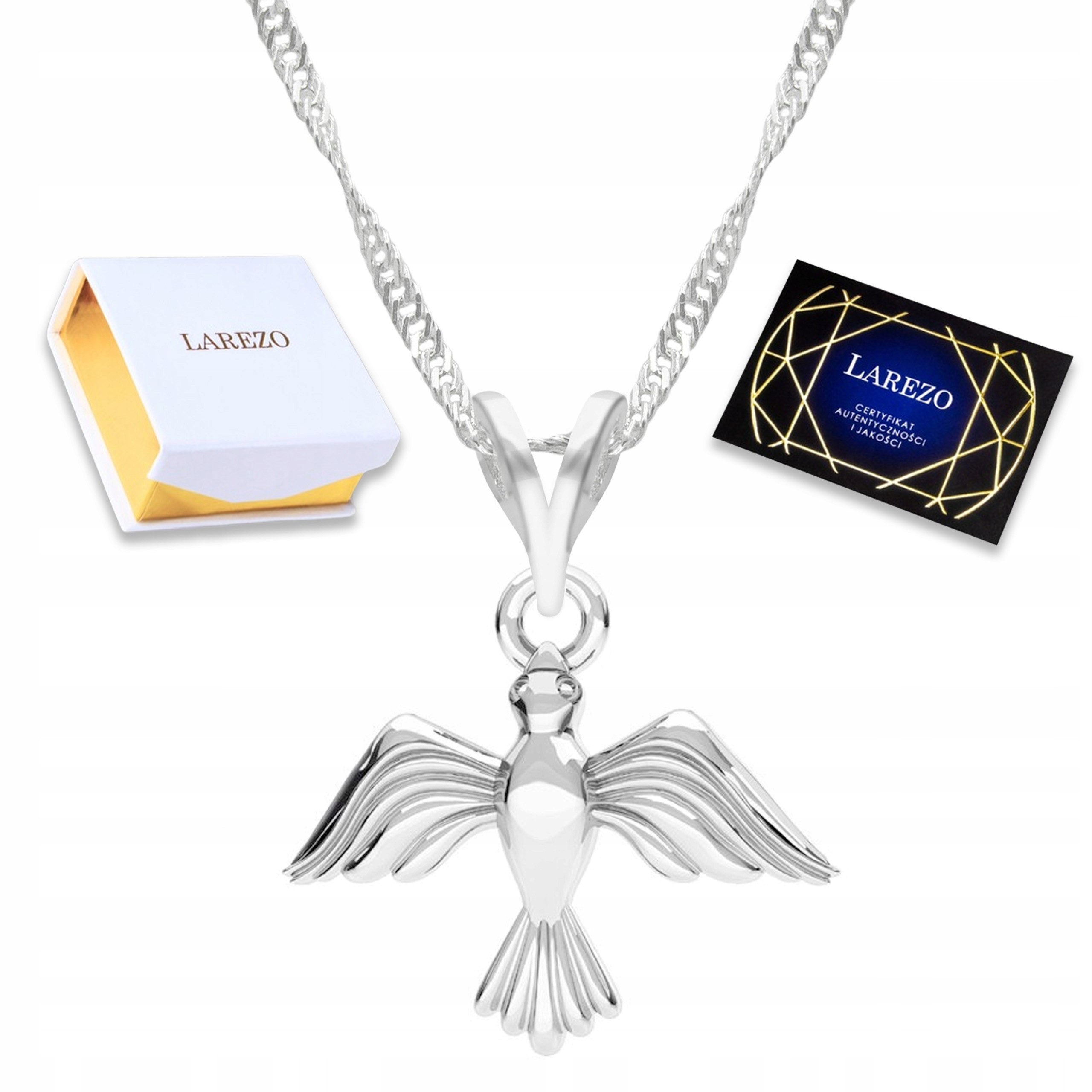 Stříbrný náhrdelník s ptákem Kolibřík Vlaštovka Křídla Létání Stříbro 925