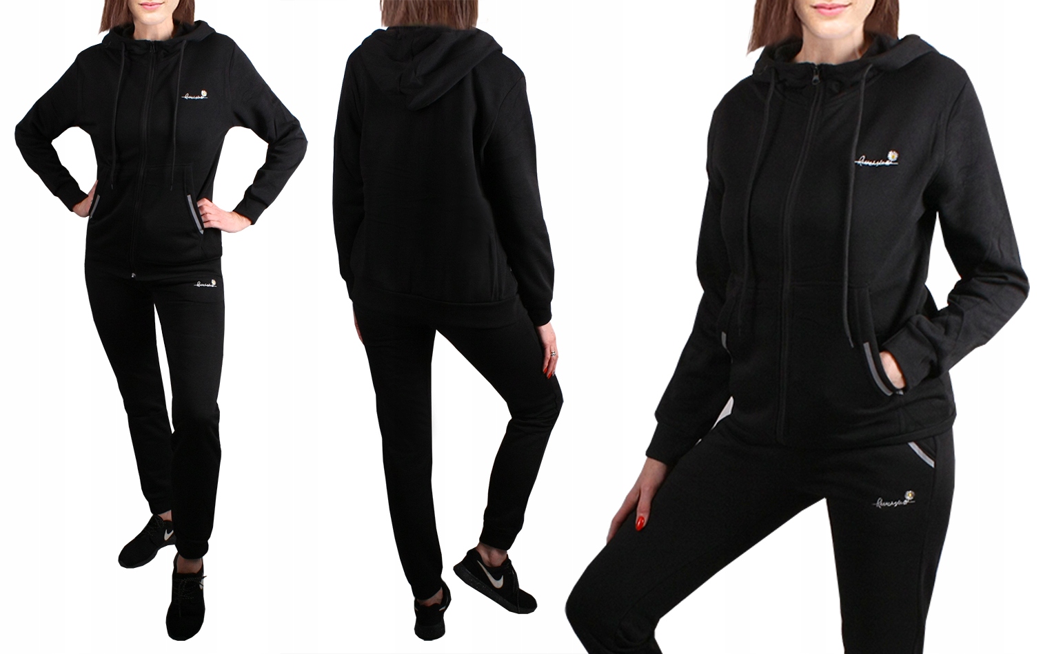 

Ciepły Damski dres Dresy Kaptur 2275 czarny 44 XXL