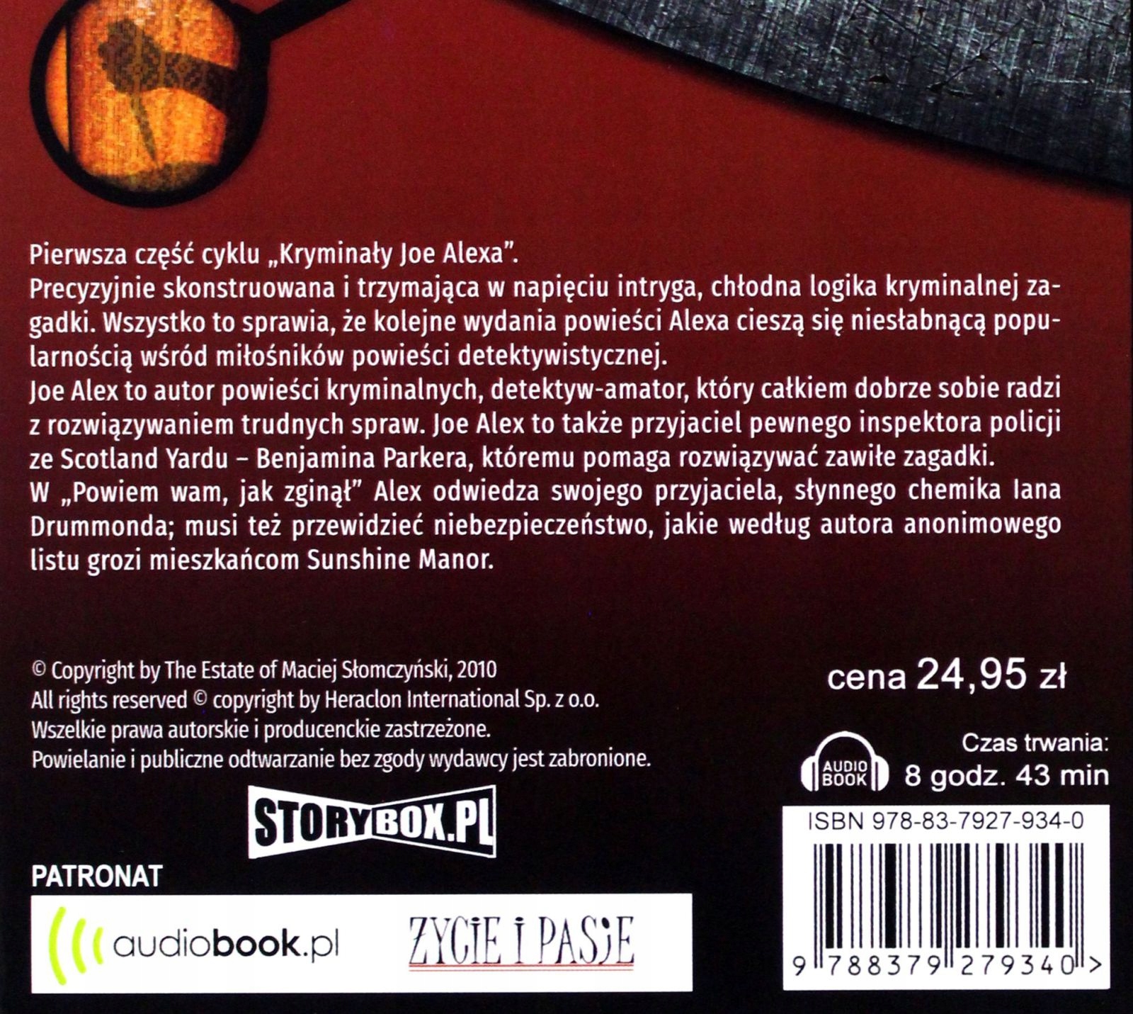 POWIEM WAM, JAK ZGINĄŁ - JOE ALEX [AUDIOBOOK] Stan opakowania oryginalne