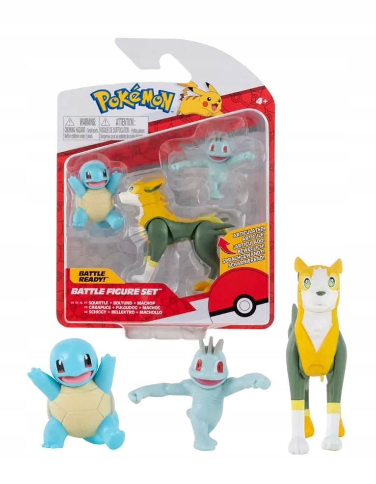 

3x Minifigurka Pokemon Squirtle Boltund Machop