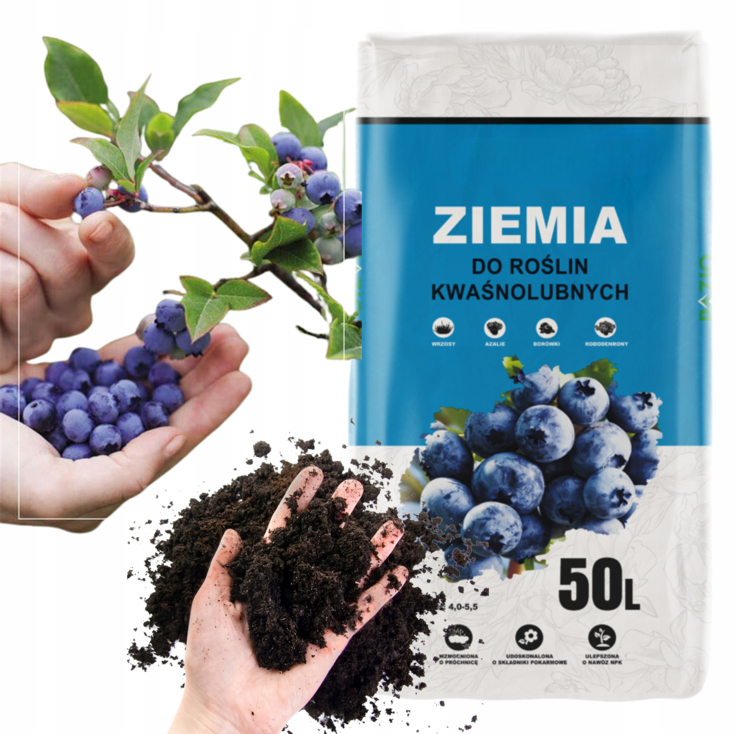 Půda Pro Kyselomilné Rostliny Ovocných Borůvek 50 L, Substrát S Hnojivem