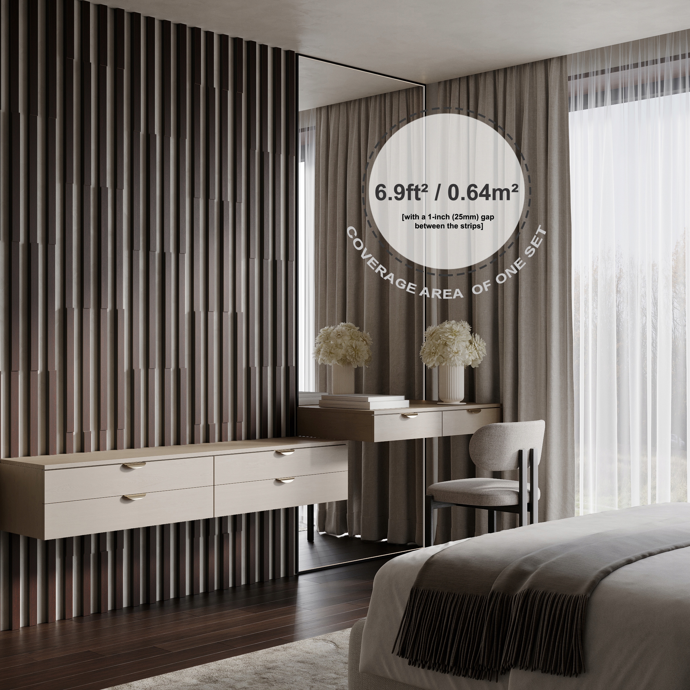 Lamele Akustyczne Panele Dekoracje Ścienne "PLUTA-3" | Wenge EAN (GTIN) 605928155940