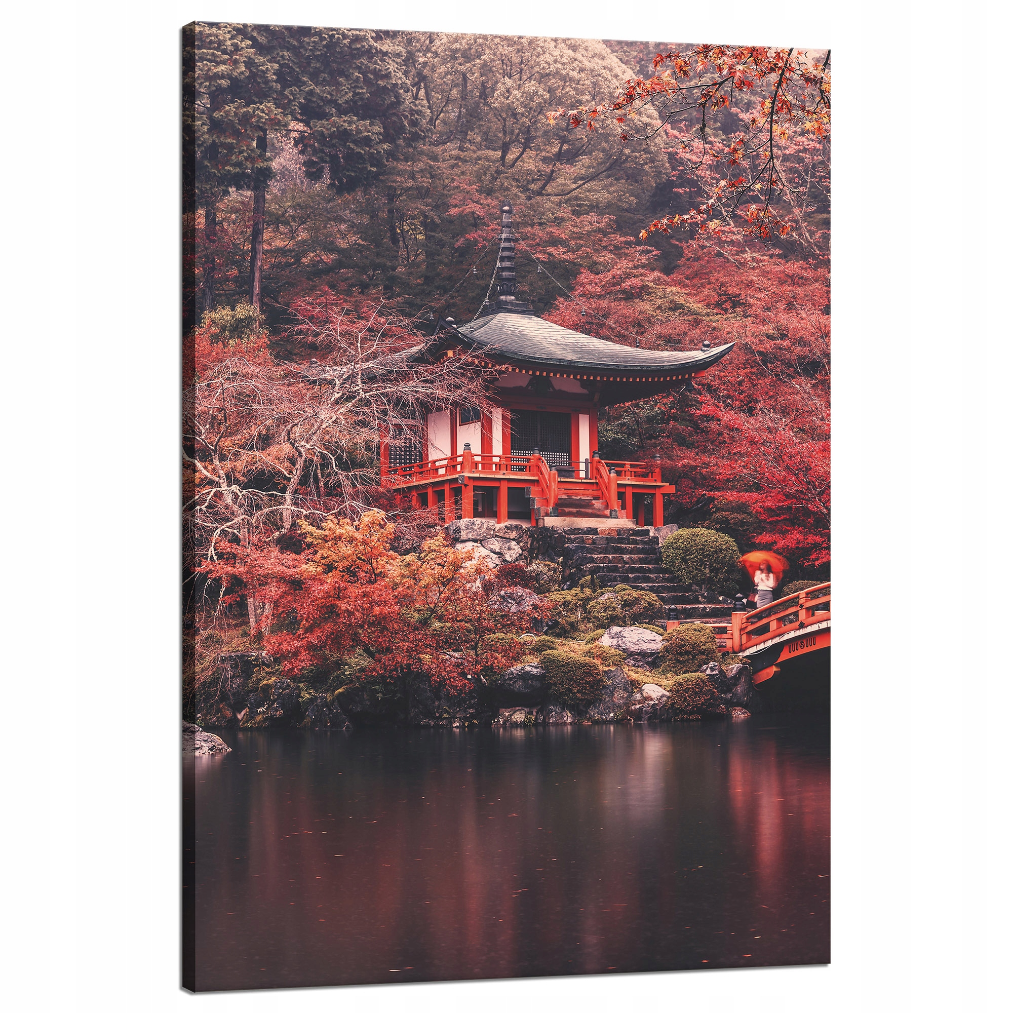 Obraz na plátně Barevné stromy Japonský styl Klid 80x120 cm