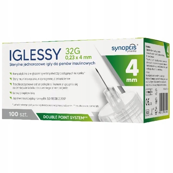 

Igły do penów Iglessy 32G 4 mm x 0,23 100 sztuk