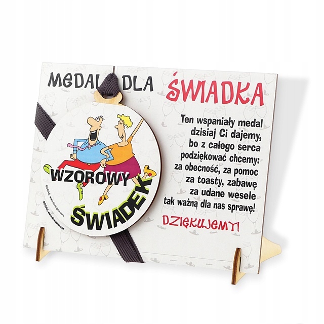 

Medal Upominek dla Świadka Świadek na Ślub